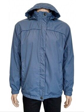 Stormtech Performance Shell Mens Jacket Stowaway Hood Mens Size Medium Blue